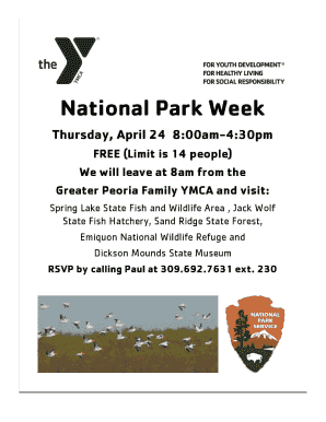 National Park April 24 - Greater Peoria Family YMCA