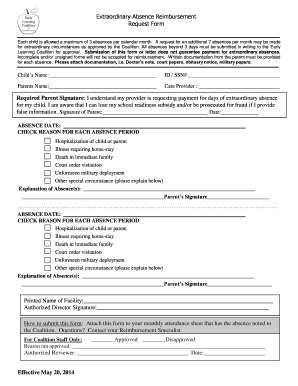 Extraordinary Absence Reimbursement Request Form