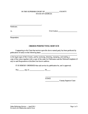 Order Perfecting Service