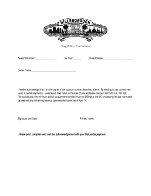 Florida Partial Tax Payment Acknowledgement