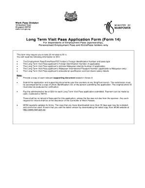 Long Term Visit Pass Application Form