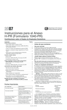 Instrucciones para el Anexo H-PR (Formulario 1040-PR)