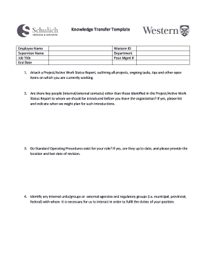 Employee Knowledge Transfer Template