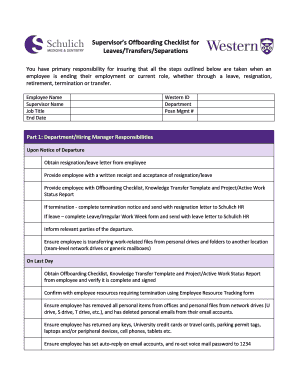 Supervisor’s Offboarding Checklist