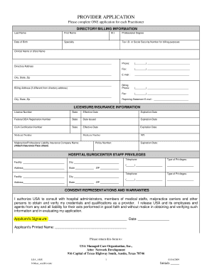 INTEGRIS Health Provider Credentialing Application
