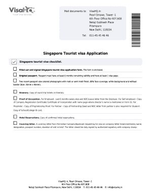 Singapore Tourist Visa Application Form