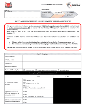 Safety Agreement Form for Window Cleaning