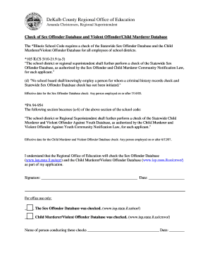 Illinois Sex Offender and Violent Offender Check Form