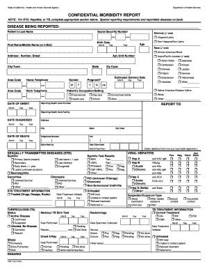 California Confidential Morbidity Report
