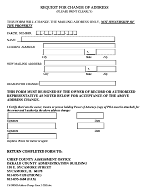 Request for Change of Address