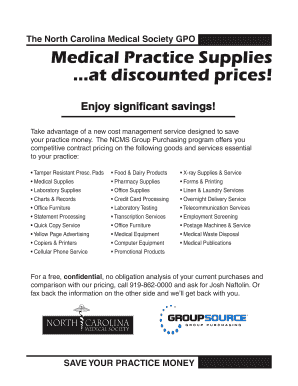 North Carolina Medical Society GPO Form