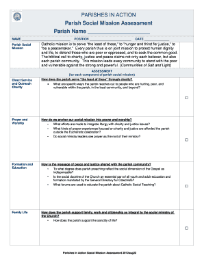 Parish Social Mission Assessment Form