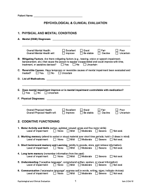 Uses of psychological tests pdf - Clinical and Psychological Evaluation Form - Mineral County - mineralcountynv