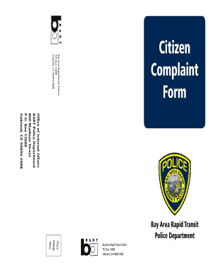 BART Citizen Complaint Form