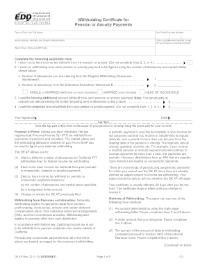 California Pension Withholding Certificate