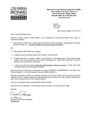 Broward County Commercial Property Data Form