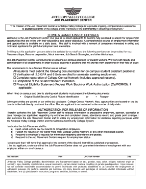 Antelope Valley College Student Worker Application