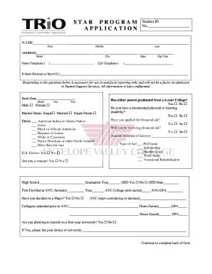 STAR Program Student Application
