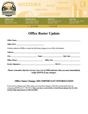 Office Roster Update Form