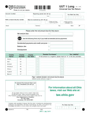 Ohio Universal Use Tax Return