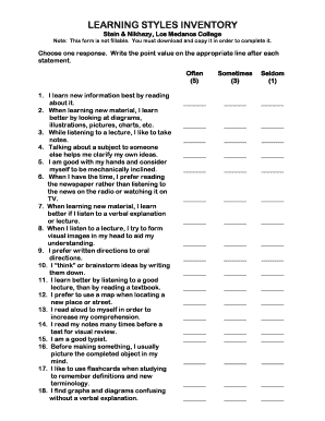 Learning Styles Inventory