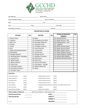 Plumbing Permit Application