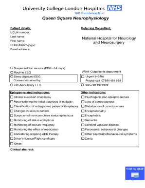 Suspected First Seizure EEG Referral Form