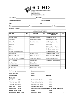 Plumbing Permit Application