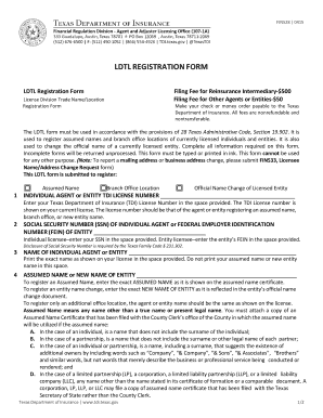 Texas LDTL Registration Form