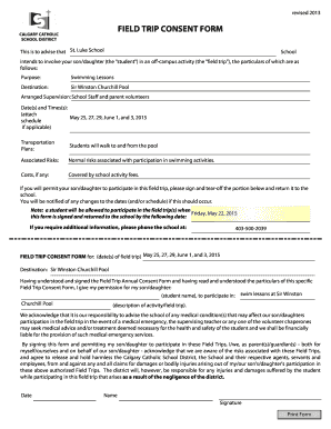 Field Trip Consent Form