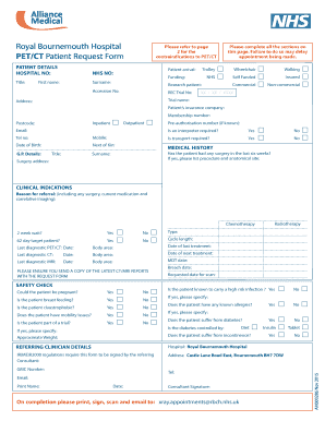PET/CT Patient Request Form