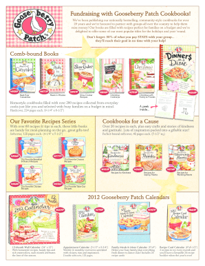 Gooseberry Patch Fundraising Cookbooks Order Form
