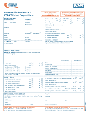 PET/CT Patient Request Form