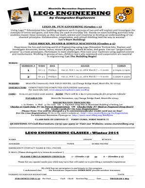 Montville Recreation Departments LEGO ENGINEERING by Computer Explorers LEGO JR - montvillenj