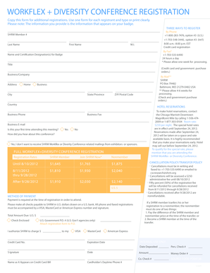 Workflex + Diversity Conference Registration Form