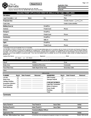 Building Permit Application Form for Single & Two Family Dwellings