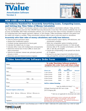 TimeValue Software Order Form