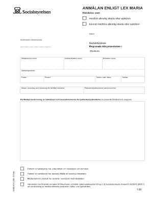 Swedish Healthcare Incident Report Form