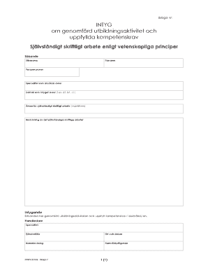 Swedish Education Competency Certificate