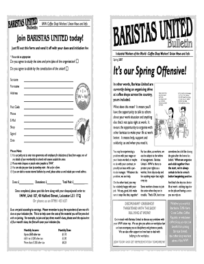 Baristas United Membership Form