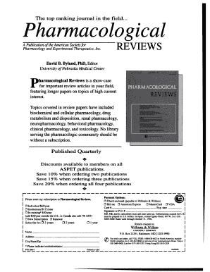 Pharmacological Reviews Subscription Form