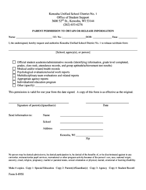 Parent Permission to Obtain or Release Information