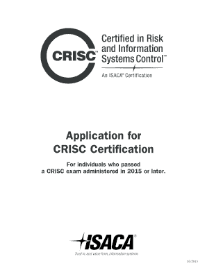 Application for CRISC Certification
