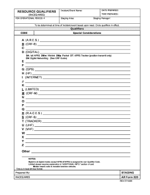 RACES/ARES AR Form 320