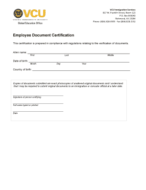 Employee Document Certification
