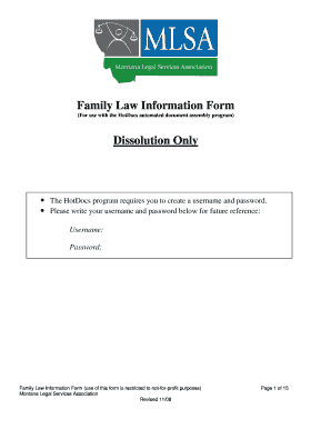 Montana Dissolution of Marriage Form
