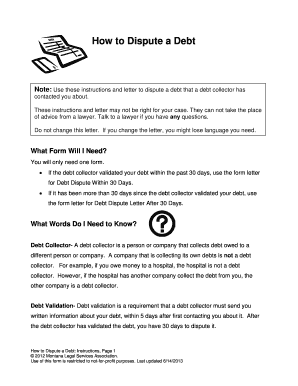 Debt Dispute Letter Within 30 Days