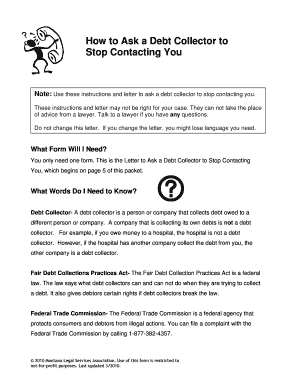Letter to Ask a Debt Collector to Stop Contacting You