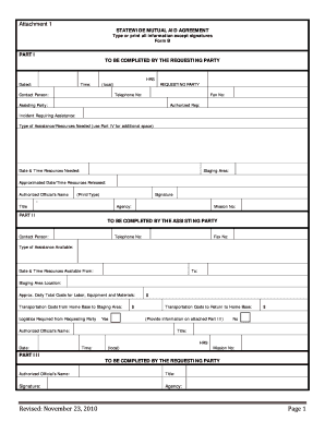 Statewide Mutual Aid Agreement Form