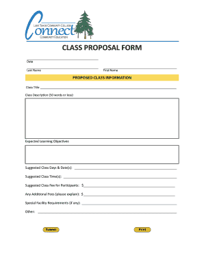 Class Proposal Form